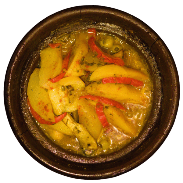 Poulet fermier au citron et aux olives